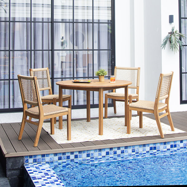 Oxford 4 - Person Teak Outdoor Dining Set & Reviews | Birch Lane